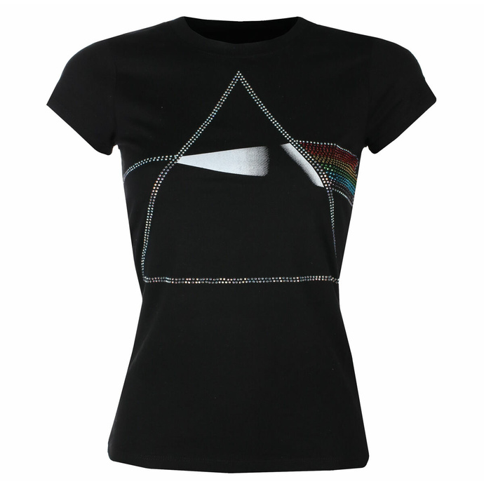 Damen T-Shirt - Pink Floyd - DSOTM - (Diamante) - SCHWARZ - ROCK OFF