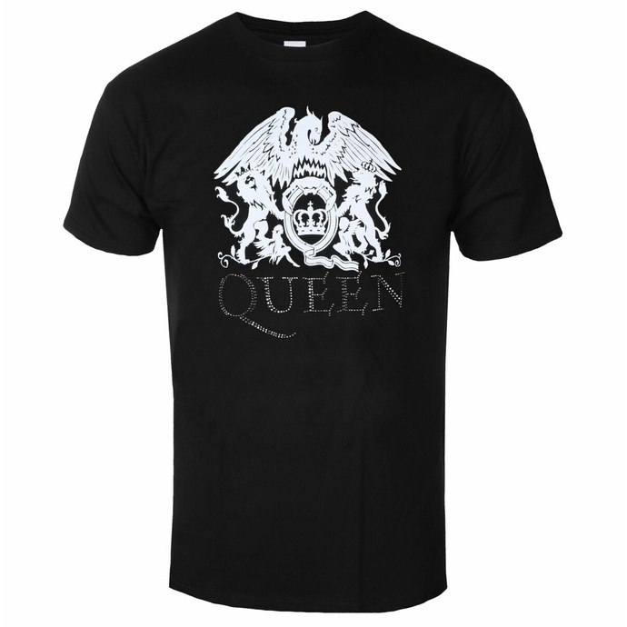 Herren T-Shirt - Queen - Crest Logo (Diamante) - SCHWARZ - ROCK OFF