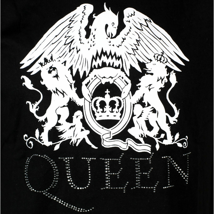 Herren T-Shirt - Queen - Crest Logo (Diamante) - SCHWARZ - ROCK OFF