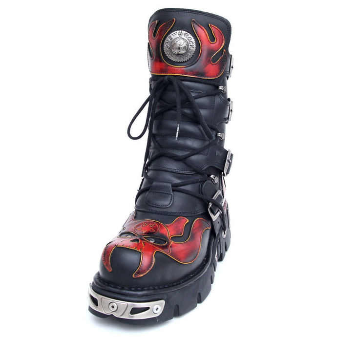 Schuhe NEW ROCK  - Vampire Boots (107-S1) Black-Orange