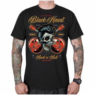 Herren-T-Shirt BLACK HEART - ROCK N ROLL KING - SCHWARZ, BLACK HEART