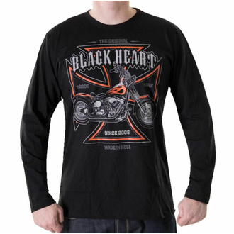 Herren-T-Shirt BLACK HEART - MOTORCYCLE CROSS - SCHWARZ, BLACK HEART