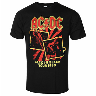 Herren T-Shirt AC/DC - Back in Black Tour 1980 - SCHWARZ - ROCK OFF, ROCK OFF, AC-DC