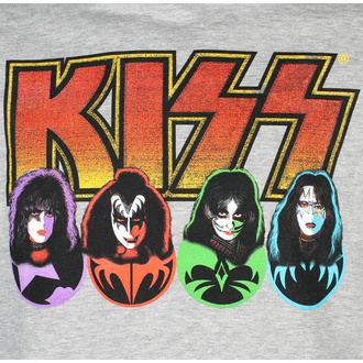 Herren Hoodie Kiss - Logo, Faces & Icons - GRAU - ROCK OFF, ROCK OFF, Kiss