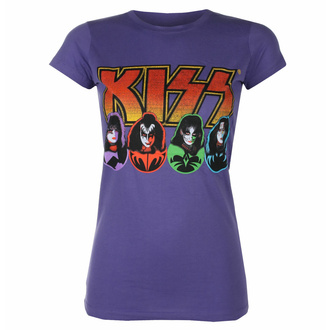 Damen T-Shirt Kiss - Logo, Faces & Icons - PURPEL - ROCK OFF, ROCK OFF, Kiss