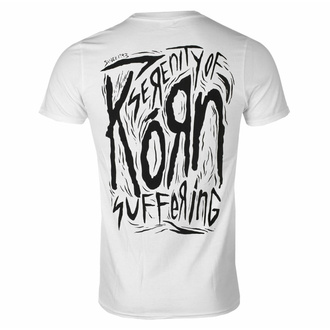 Herren T-Shirt Korn - Scratched Type - WEISS - ROCK OFF, ROCK OFF, Korn