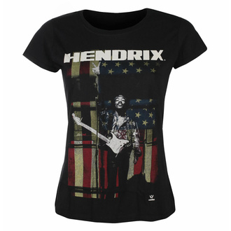 Jimi Hendrix Peace Flag Scoop - SCHWARZ - ROCK OFF Damen-T-Shirt, ROCK OFF, Jimi Hendrix