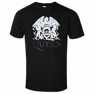 Herren T-Shirt - Queen - Crest Logo (Diamante) - SCHWARZ - ROCK OFF - QUTS19MB-A