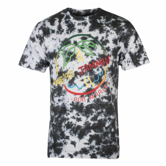 Herren T-Shirt Bob Marley - Neon Sing - WEISS Dip-Dye - ROCK OFF, ROCK OFF, Bob Marley