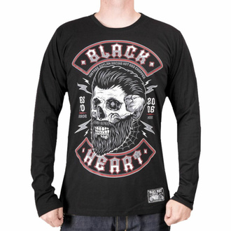 Herren-T-Shirt langärmelig BLACK HEART - BEARD SKULL - SCHWARZ, BLACK HEART