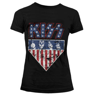 Damen T-Shirt Kiss - Stars & Stripes - HYBRIS - ER-5-&&string3&&010-H71-3-BK