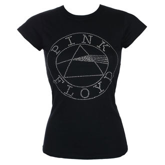 Damen T-Shirt Metal Pink Floyd - Circle Logo Diamante - ROCK OFF - PFTS91LB
