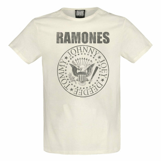 Herren T-Shirt RAMONES - VINTAGE SHIELD - VINTAGE WHITE - AMPLIFIED, AMPLIFIED, Ramones