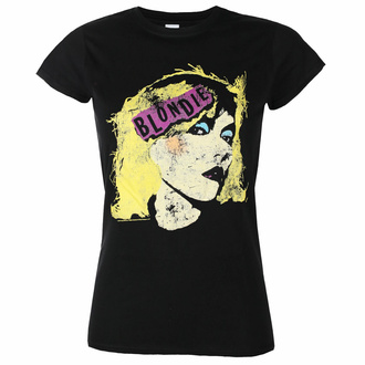 Damen T-Shirt Blondie - Punk Logo - SCHWARZ - ROCK OFF, ROCK OFF, Blondie