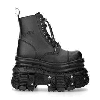 NEW ROCK - Boots - BLACK VEGAN, TANK BLACK - M.MILI083CCT-V4