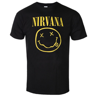 Herren T-Shirt Nirvana - Yellow Smiley Flower Sniffin - ROCK OFF - NIRVTS07MB