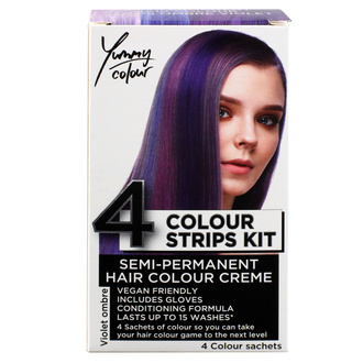 Haarfarbe STAR GAZER - Yummy Colour 4 Color Strips Kit - Viol, STAR GAZER