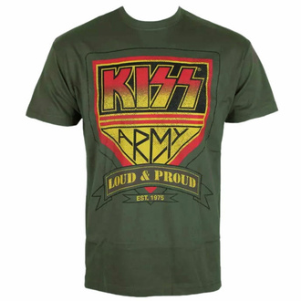 Herren T-Shirt Metal Kiss - ARMY Distressed Logo - HYBRIS - ER-1-&&string3&&009-H71-7-DG