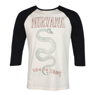 Herren 3/4 Arm Shirt NIRVANA - SERVE THE SERVANTS - ECRU / SCHWARZ - GOT TO HAVE IT, GOT TO HAVE IT, Nirvana