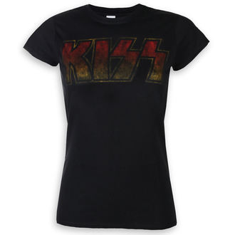 Damen T-Shirt Metal Kiss - Classic Logo - ROCK OFF - KISSTS01LB