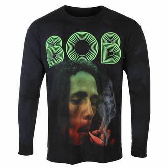 Herren Longsleeve -T-Shirt Bob Marley - Smoke Gradient - SCHWARZ - Dip-Dye, ROCK OFF, Bob Marley