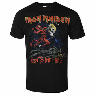 Herren-T-Shirt Iron Maiden - NOTB Run To The Hills Distress - BLACK - ROCK OFF, ROCK OFF, Iron Maiden