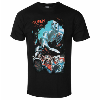 Herren T-Shirt Queen - News Of The World - Vintage Black - ROCK OFF, ROCK OFF, Queen